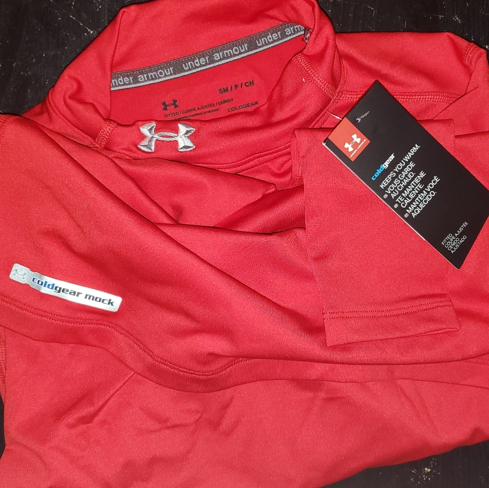 Under Armour, longsleeve coldgear shirt, red, women's small, underarmour